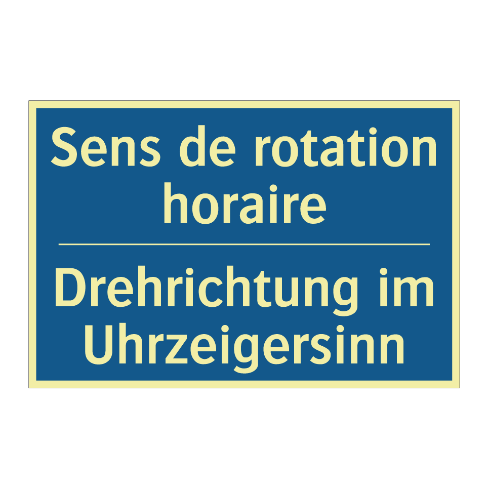 Drehrichtung im Uhrzeigersinn - Sens de rotation horaire