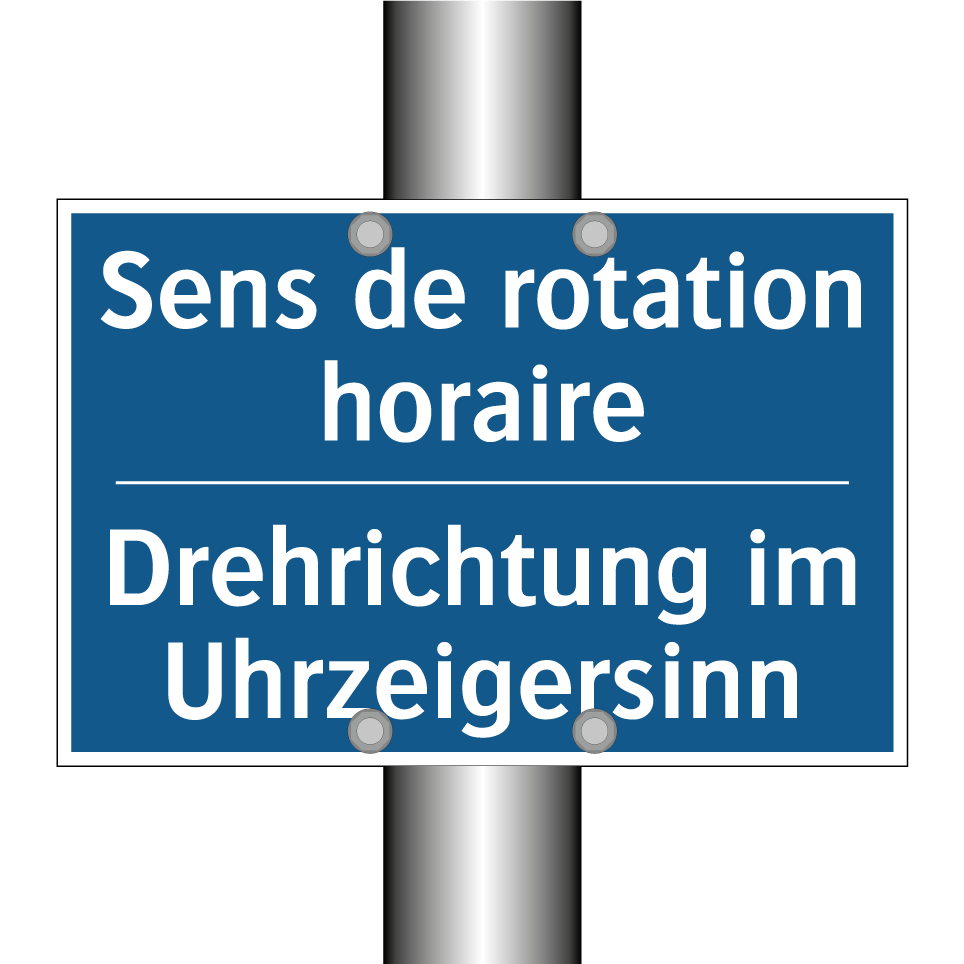 Drehrichtung im Uhrzeigersinn - Sens de rotation horaire