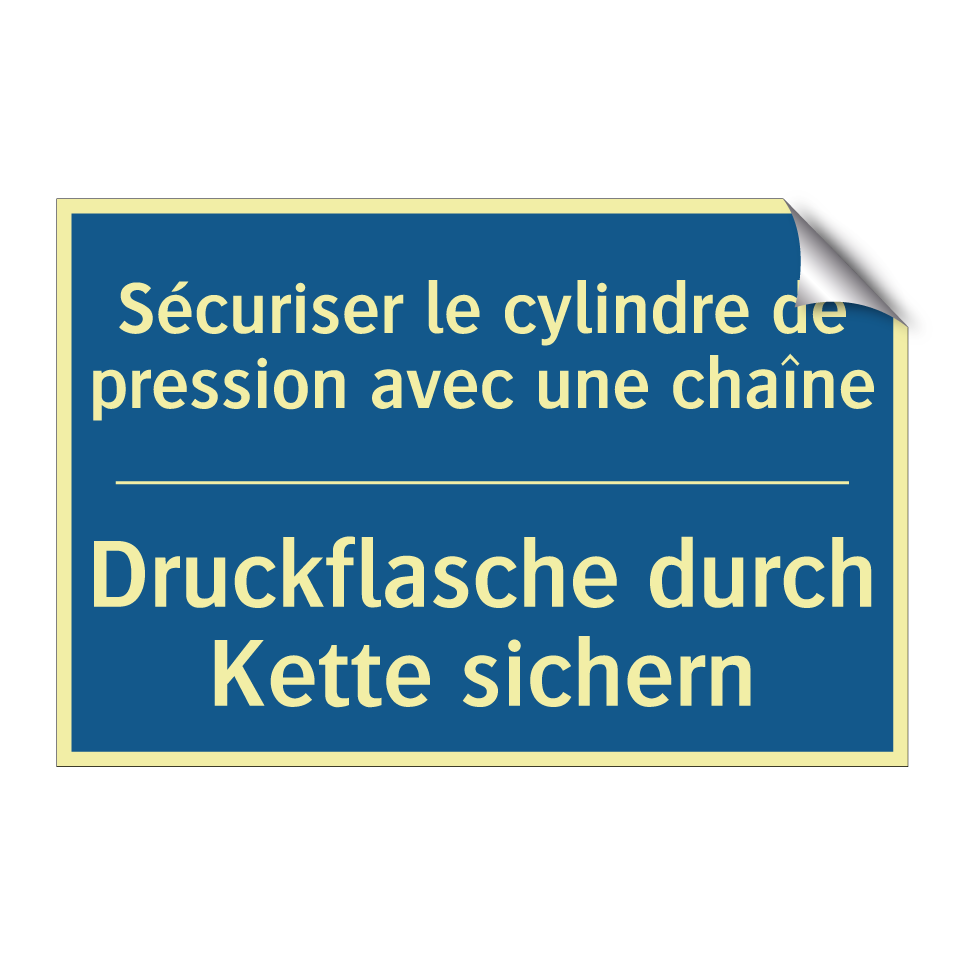 Druckflasche durch Kette sichern /.../ - Sécuriser le cylindre de pression /.../