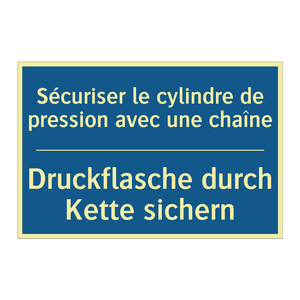 Druckflasche durch Kette sichern /.../ - Sécuriser le cylindre de pression /.../