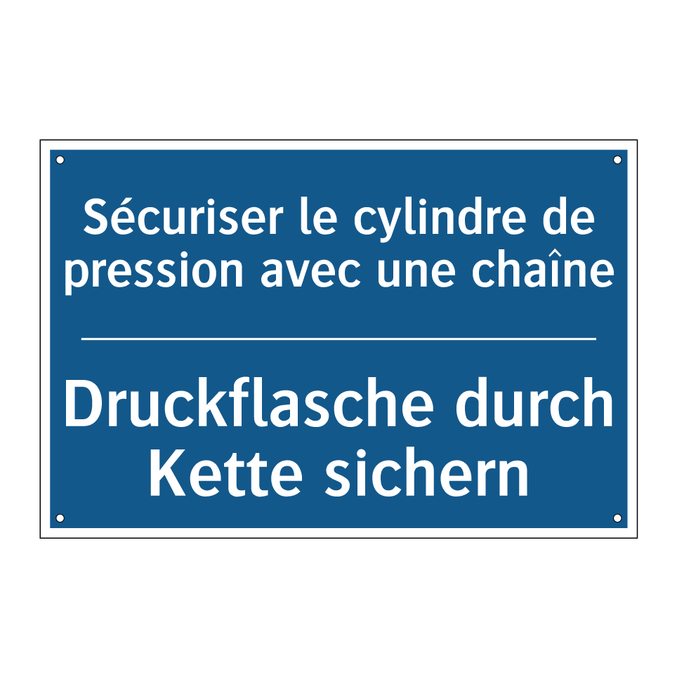 Druckflasche durch Kette sichern /.../ - Sécuriser le cylindre de pression /.../