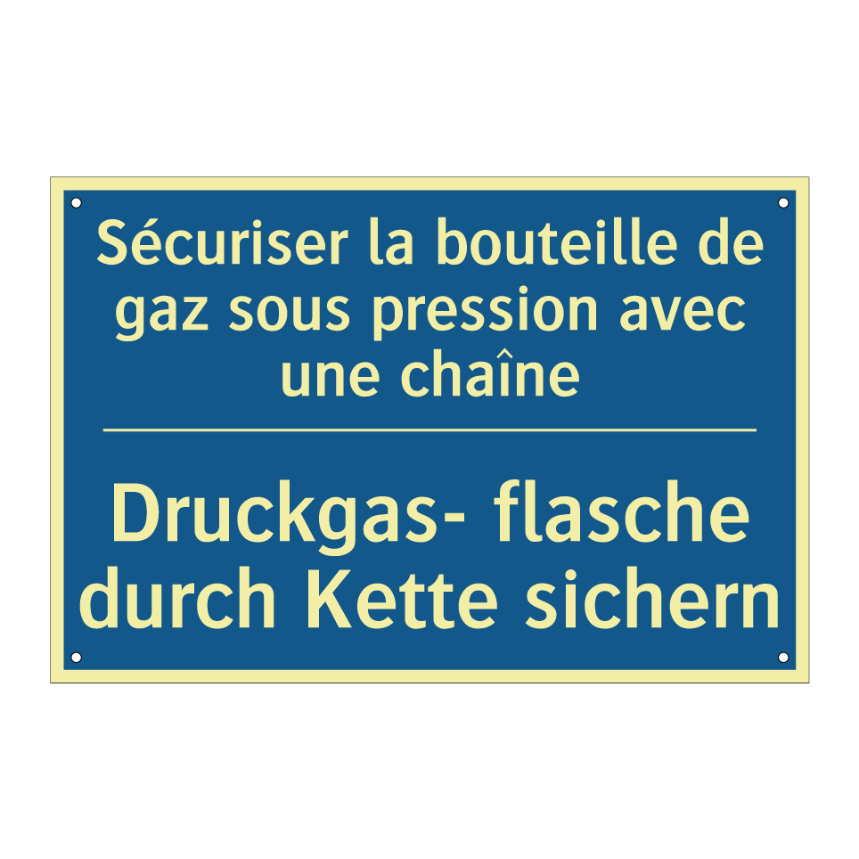Druckgas- flasche durch Kette /.../ - Sécuriser la bouteille de gaz /.../