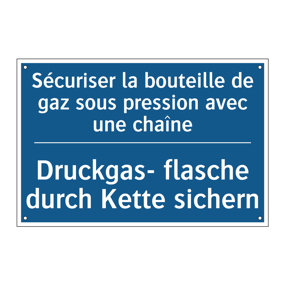 Druckgas- flasche durch Kette /.../ - Sécuriser la bouteille de gaz /.../