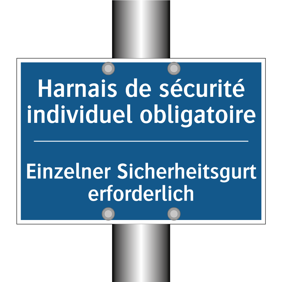 Einzelner Sicherheitsgurt erforderlich /.../ - Harnais de sécurité individuel /.../