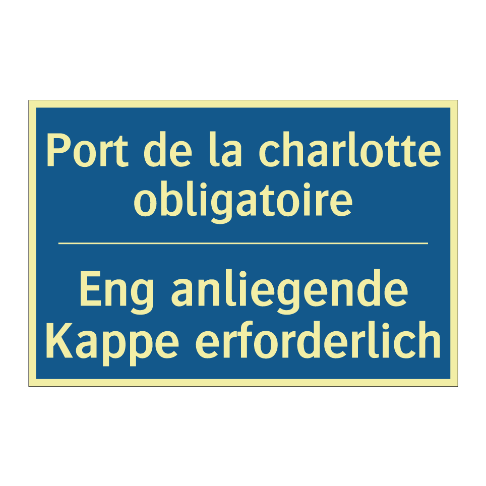 Eng anliegende Kappe erforderlich /.../ - Port de la charlotte obligatoire /.../