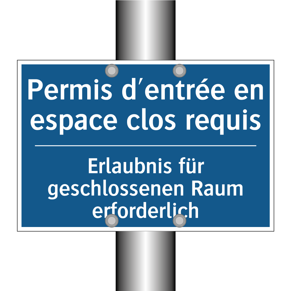 Erlaubnis für geschlossenen Raum /.../ - Permis d'entrée en espace clos /.../