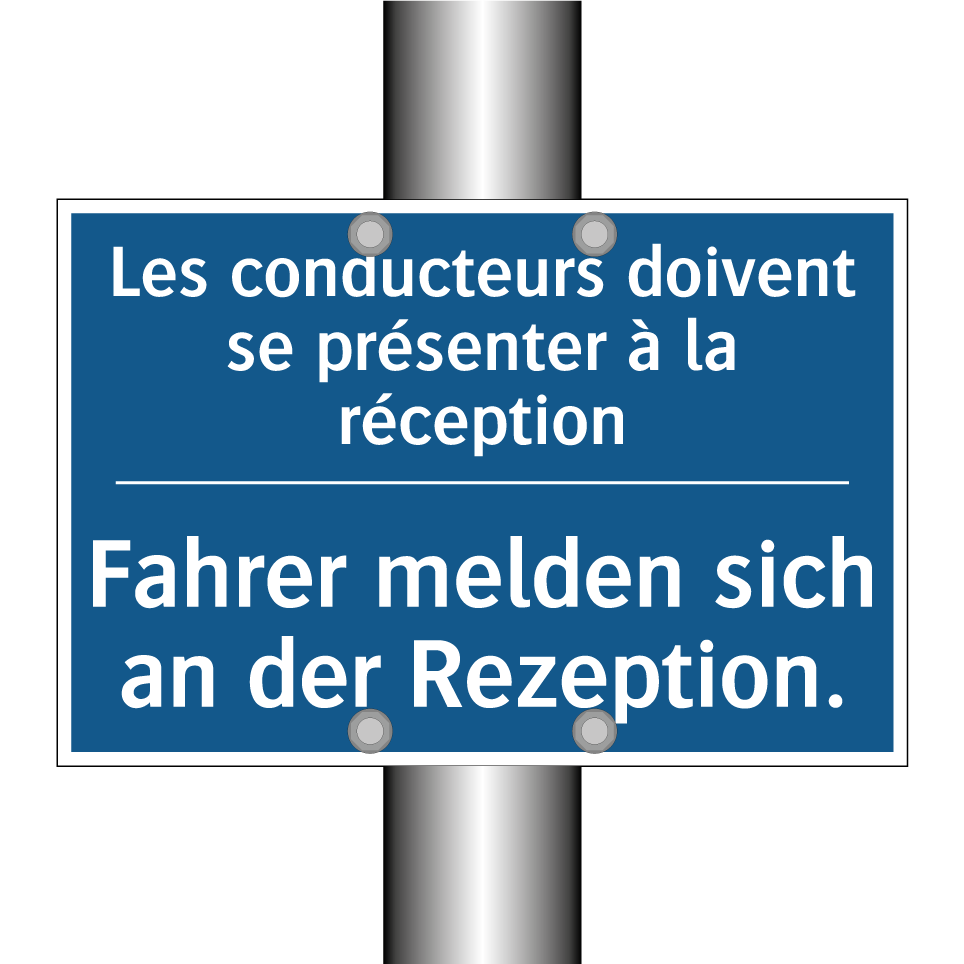 Fahrer melden sich an der Rezeption. /.../ - Les conducteurs doivent se présenter /.../