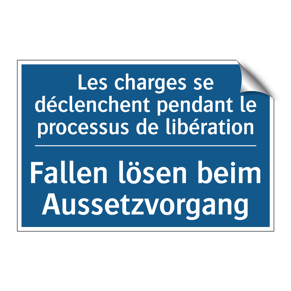 Fallen lösen beim Aussetzvorgang /.../ - Les charges se déclenchent pendant /.../