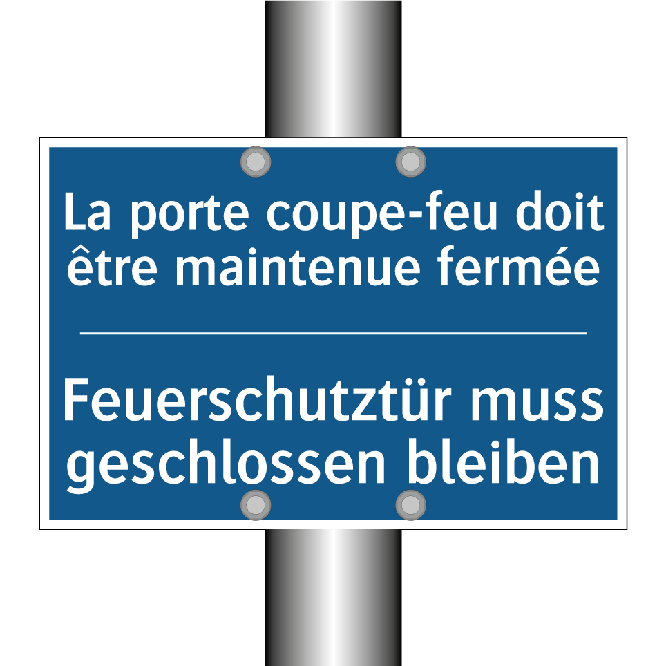 Feuerschutztür muss geschlossen /.../ - La porte coupe-feu doit être maintenue /.../