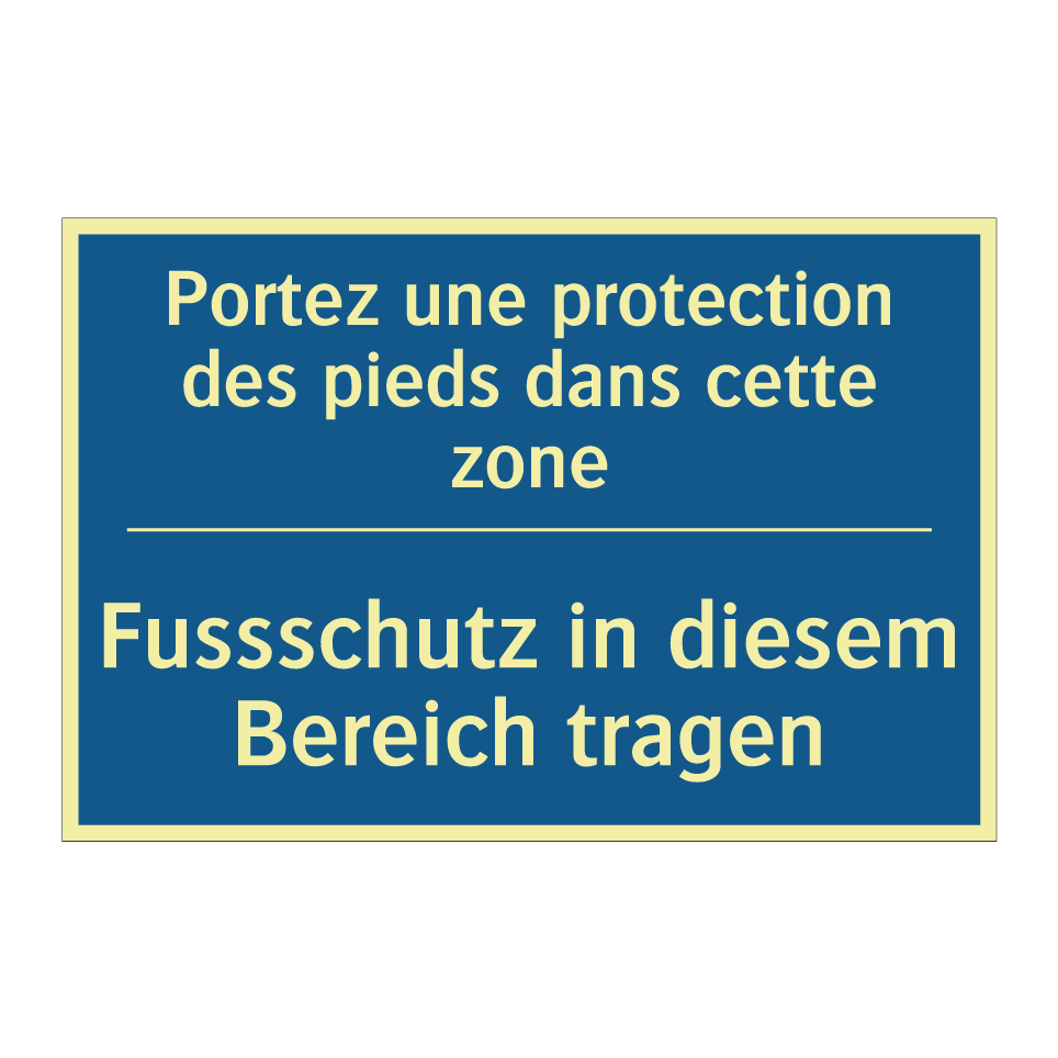 Fussschutz in diesem Bereich tragen /.../ - Portez une protection des pieds /.../