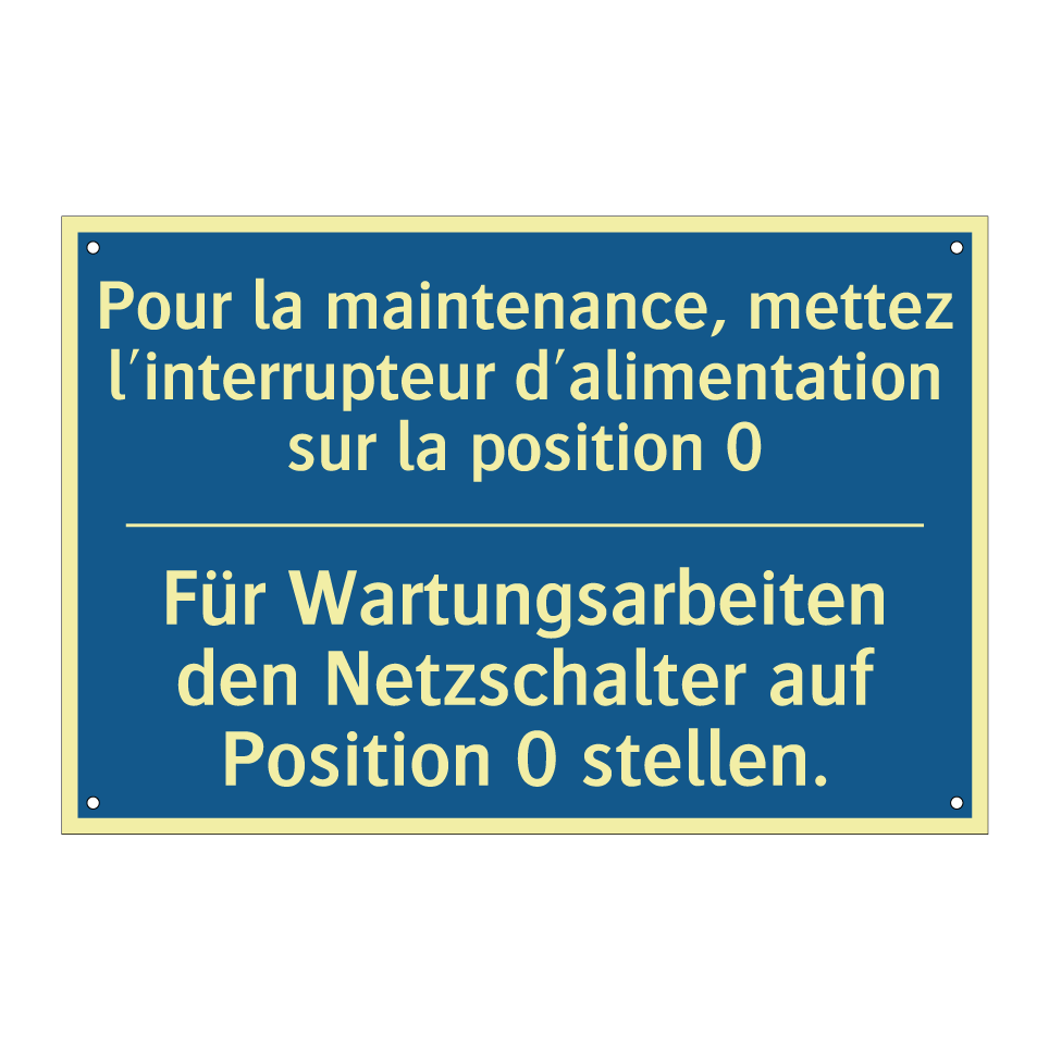 Für Wartungsarbeiten den Netzschalter /.../ - Pour la maintenance, mettez l'interrupteur /.../