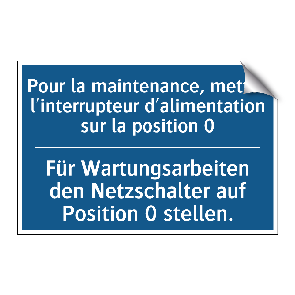 Für Wartungsarbeiten den Netzschalter /.../ - Pour la maintenance, mettez l'interrupteur /.../