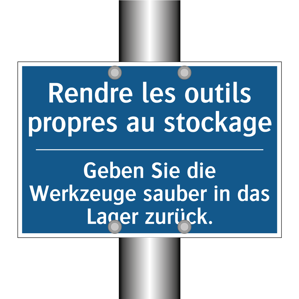 Geben Sie die Werkzeuge sauber /.../ - Rendre les outils propres au stockage /.../