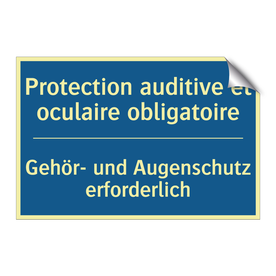 Gehör- und Augenschutz erforderlich /.../ - Protection auditive et oculaire /.../