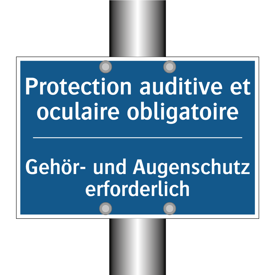 Gehör- und Augenschutz erforderlich /.../ - Protection auditive et oculaire /.../