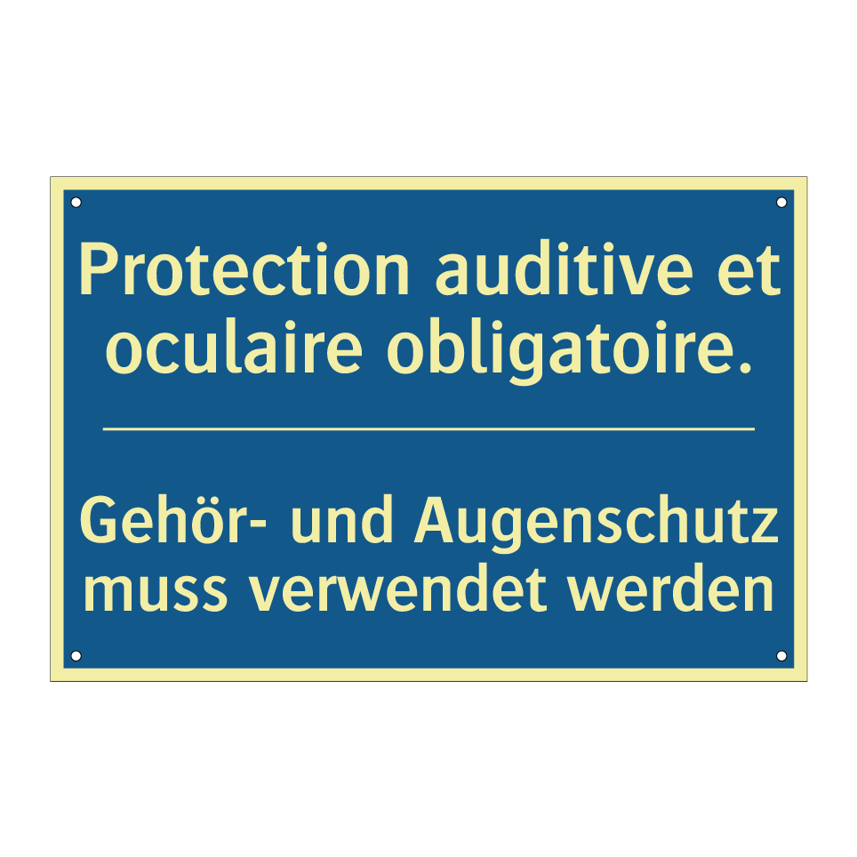 Gehör- und Augenschutz muss verwendet /.../ - Protection auditive et oculaire /.../
