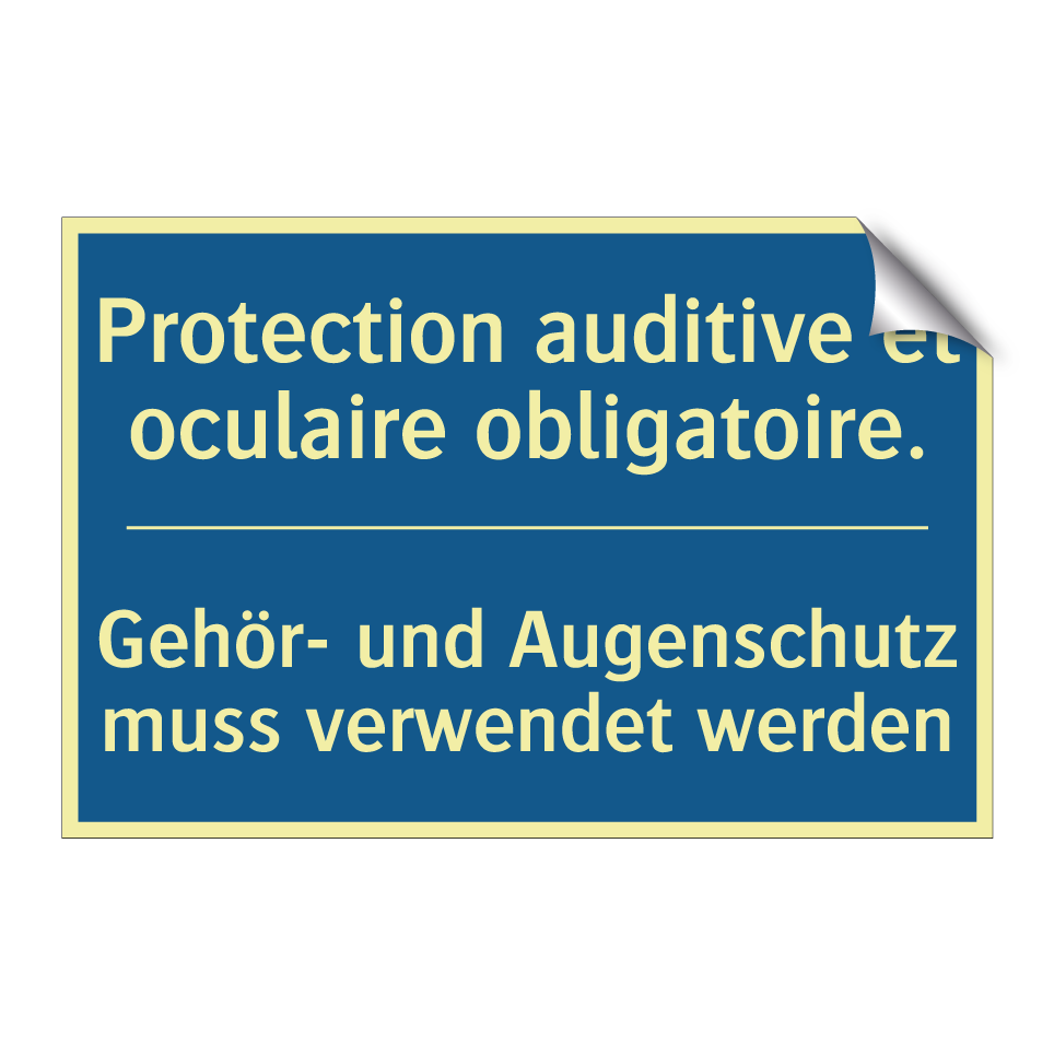 Gehör- und Augenschutz muss verwendet /.../ - Protection auditive et oculaire /.../