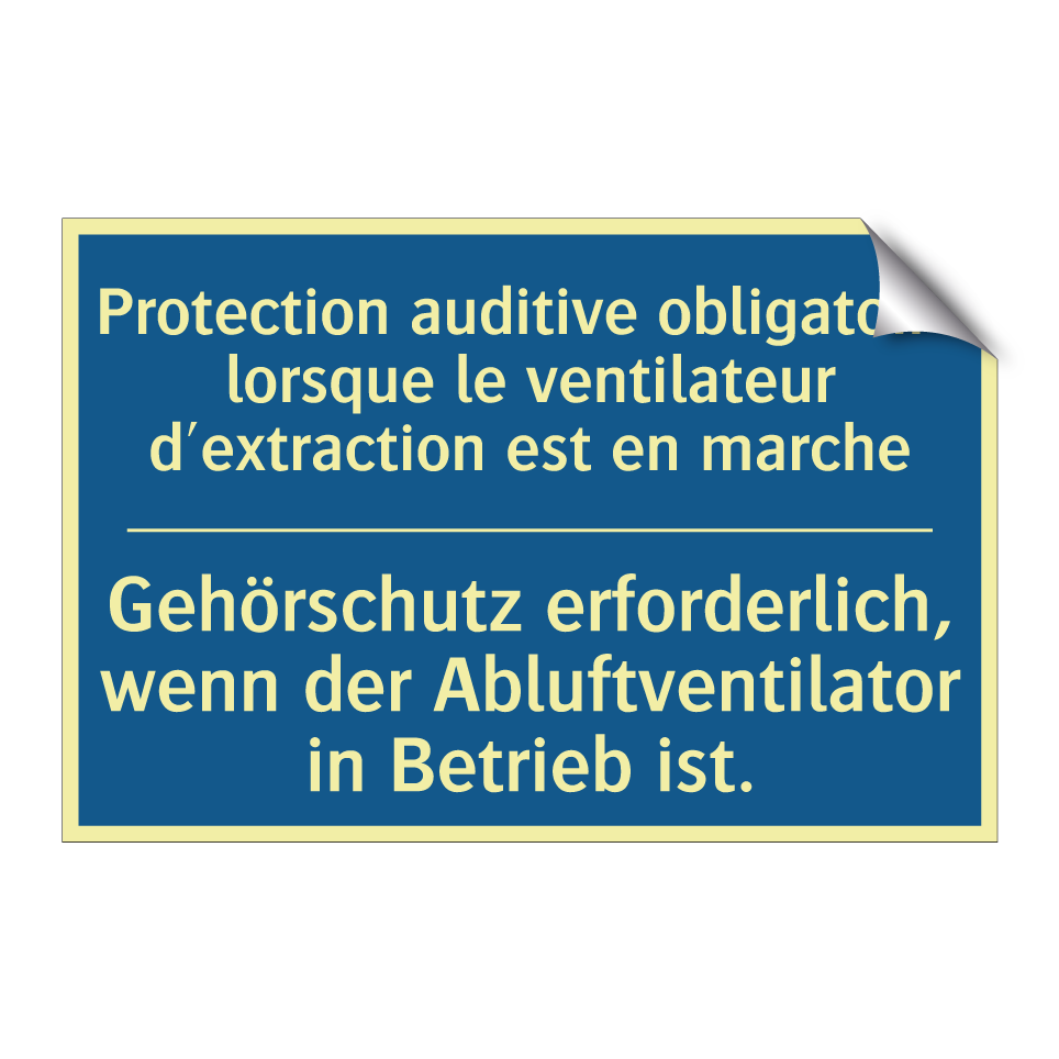 Gehörschutz erforderlich, wenn /.../ - Protection auditive obligatoire /.../