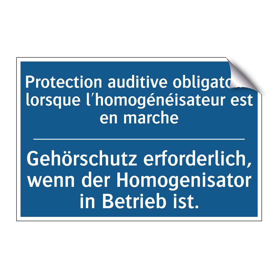 Gehörschutz erforderlich, wenn /.../ - Protection auditive obligatoire /.../
