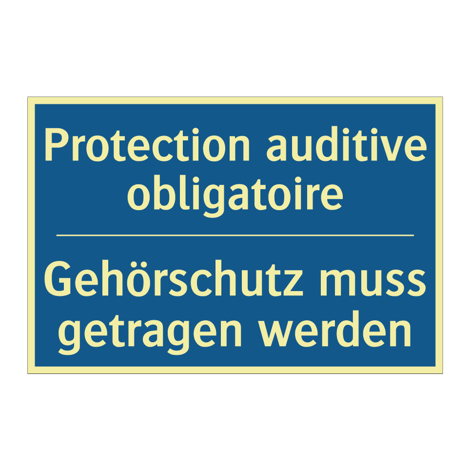 Gehörschutz muss getragen werden /.../ - Protection auditive obligatoire. /.../