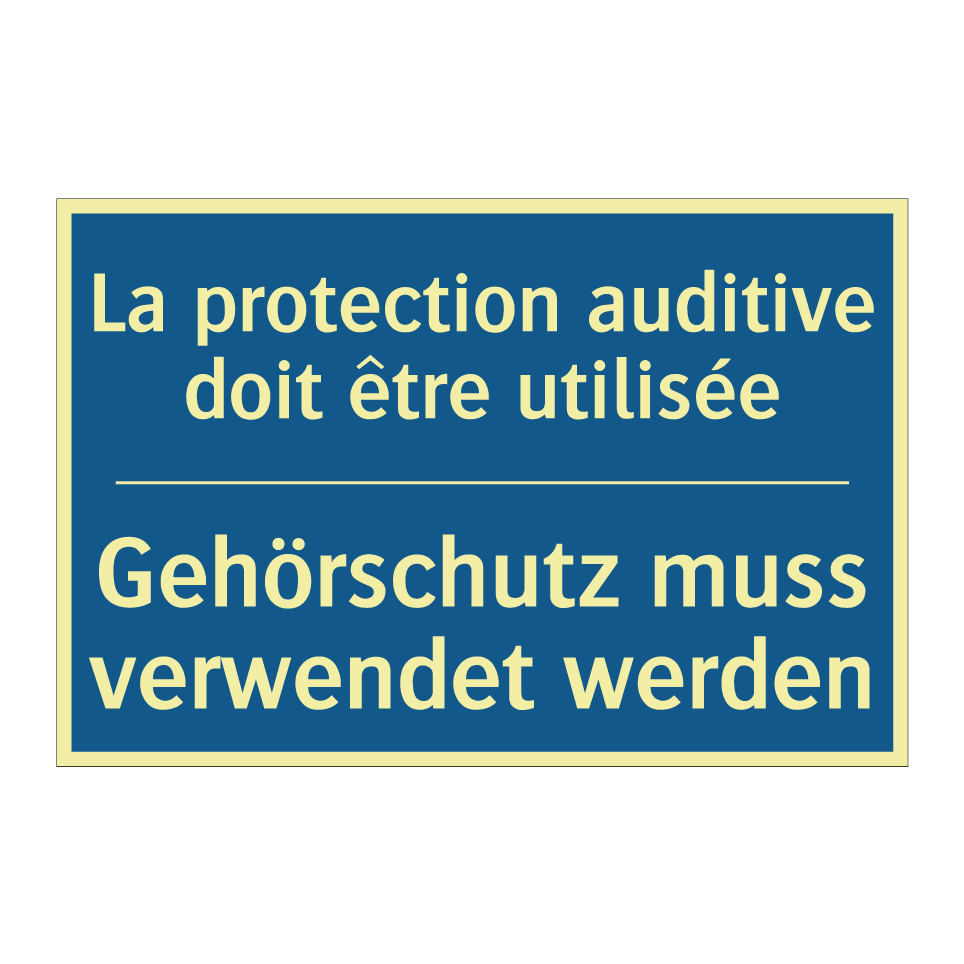 Gehörschutz muss verwendet werden /.../ - La protection auditive doit être /.../