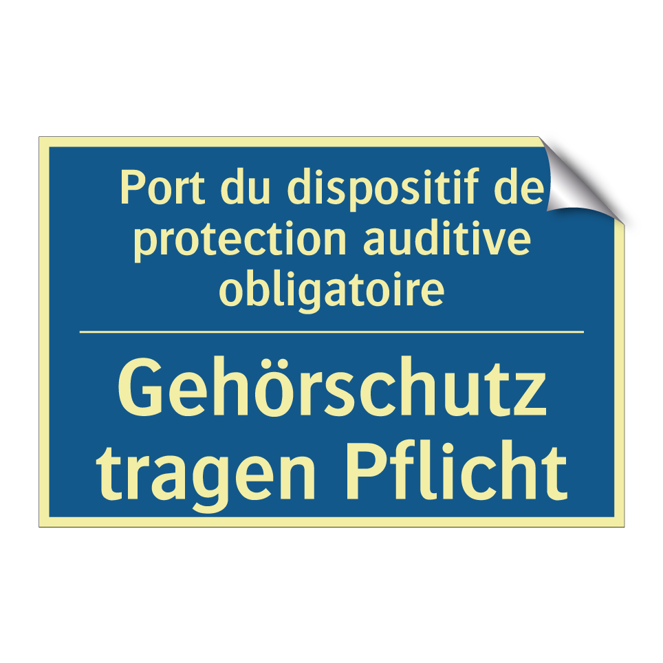 Gehörschutz tragen Pflicht - Port du dispositif de protection /.../