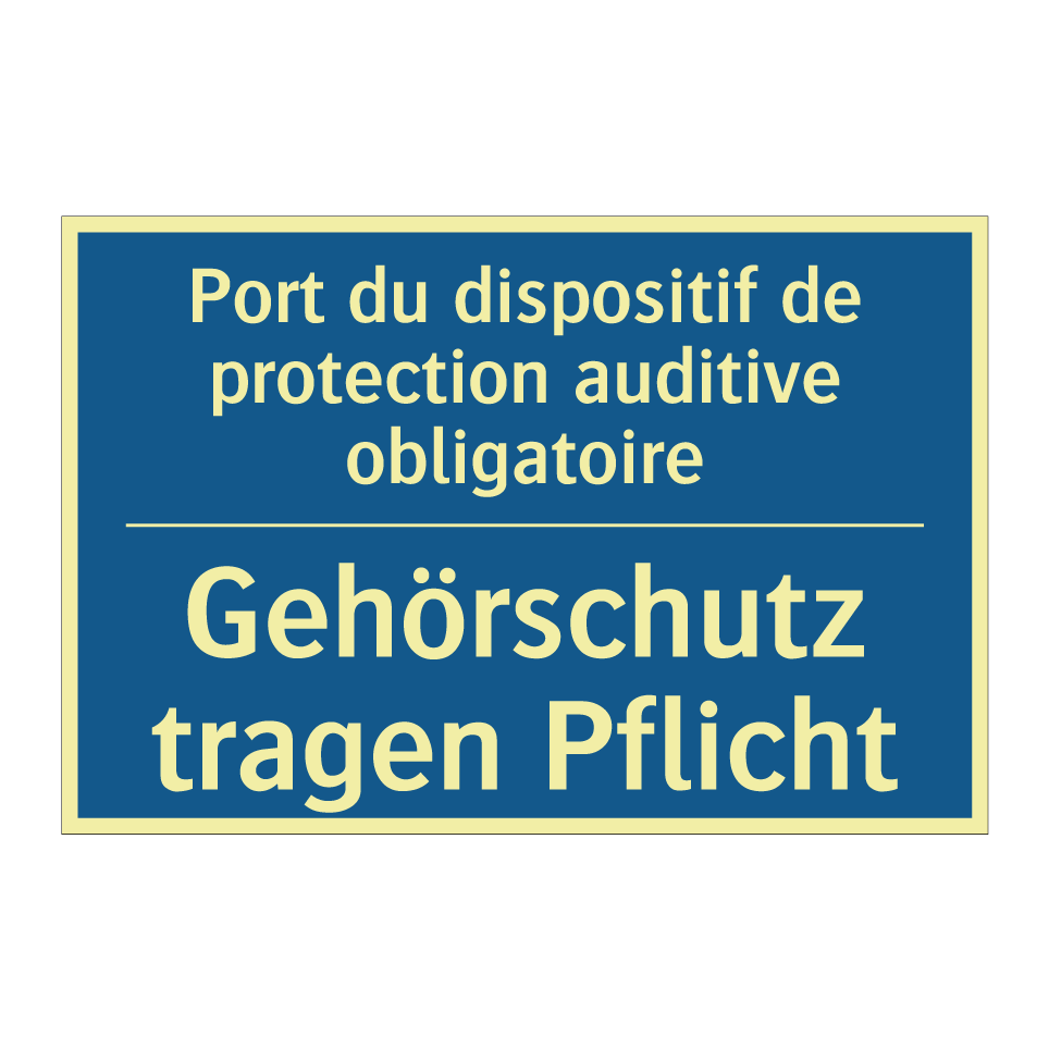 Gehörschutz tragen Pflicht - Port du dispositif de protection /.../