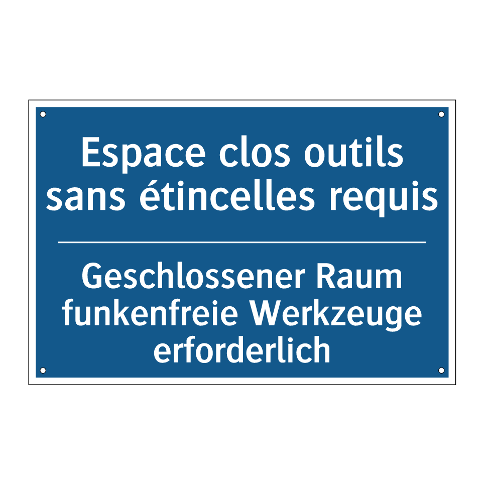 Geschlossener Raum funkenfreie /.../ - Espace clos outils sans étincelles /.../
