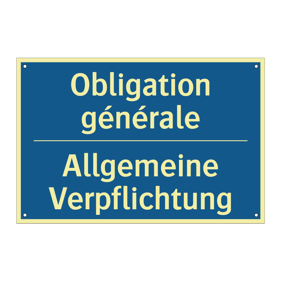 Allgemeine Verpflichtung - Obligation générale