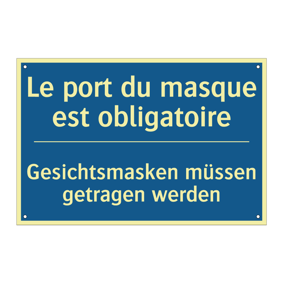 Gesichtsmasken müssen getragen /.../ - Le port du masque est obligatoire /.../