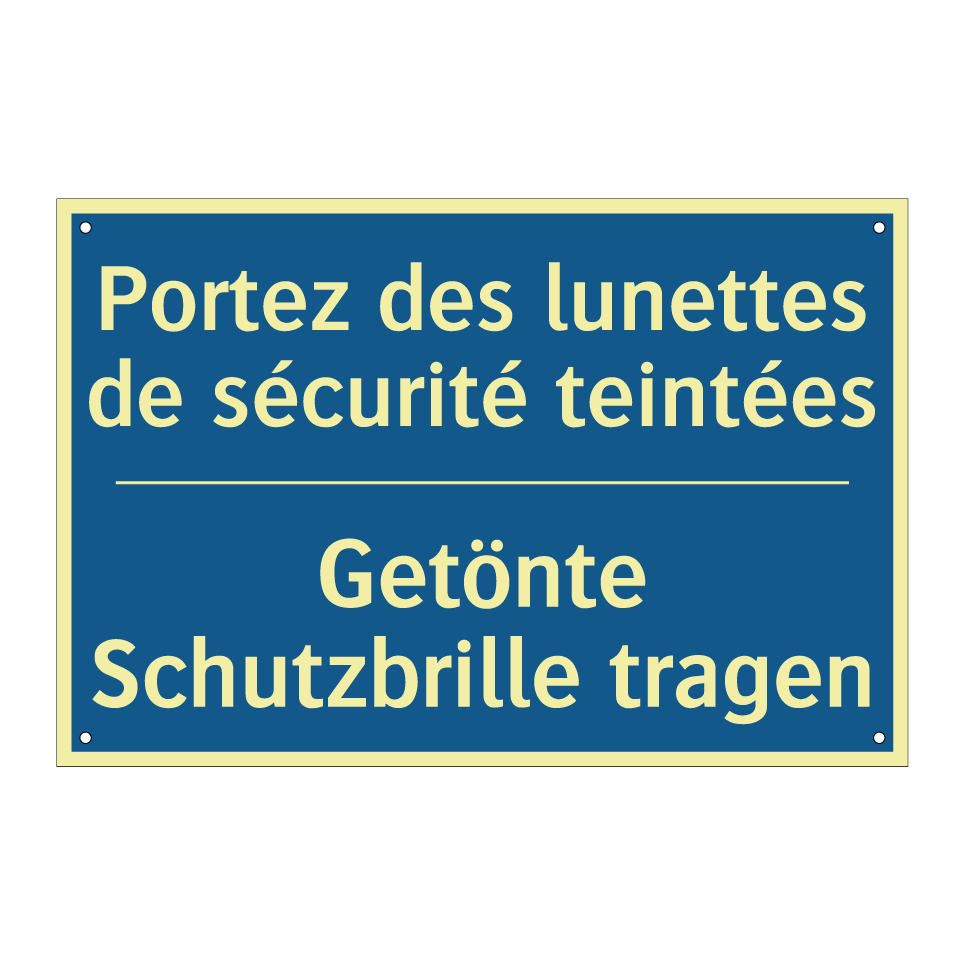 Getönte Schutzbrille tragen - Portez des lunettes de sécurité /.../