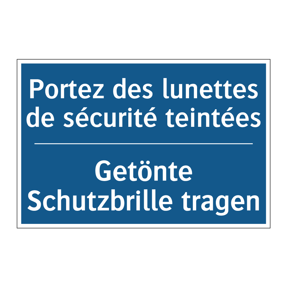 Getönte Schutzbrille tragen - Portez des lunettes de sécurité /.../