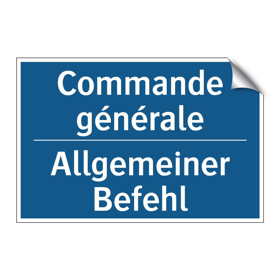 Allgemeiner Befehl - Commande générale
