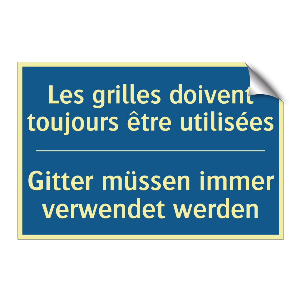Gitter müssen immer verwendet /.../ - Les grilles doivent toujours être /.../