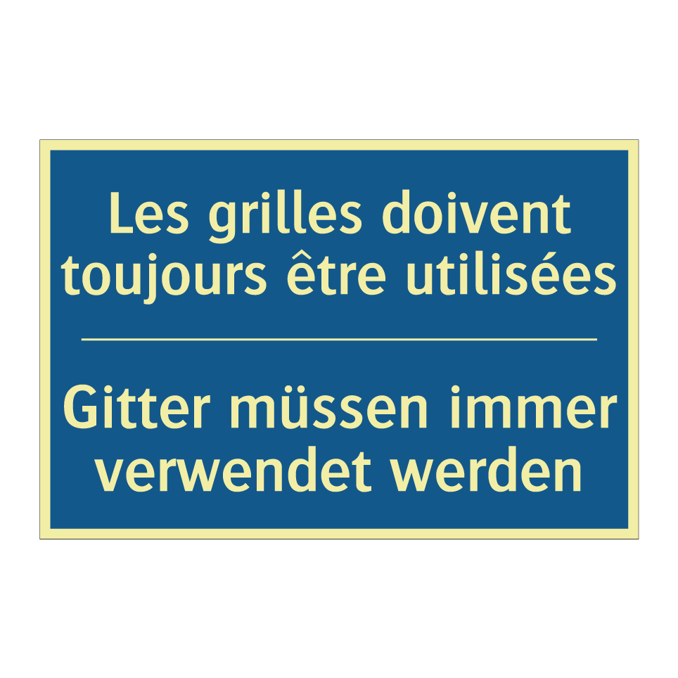 Gitter müssen immer verwendet /.../ - Les grilles doivent toujours être /.../