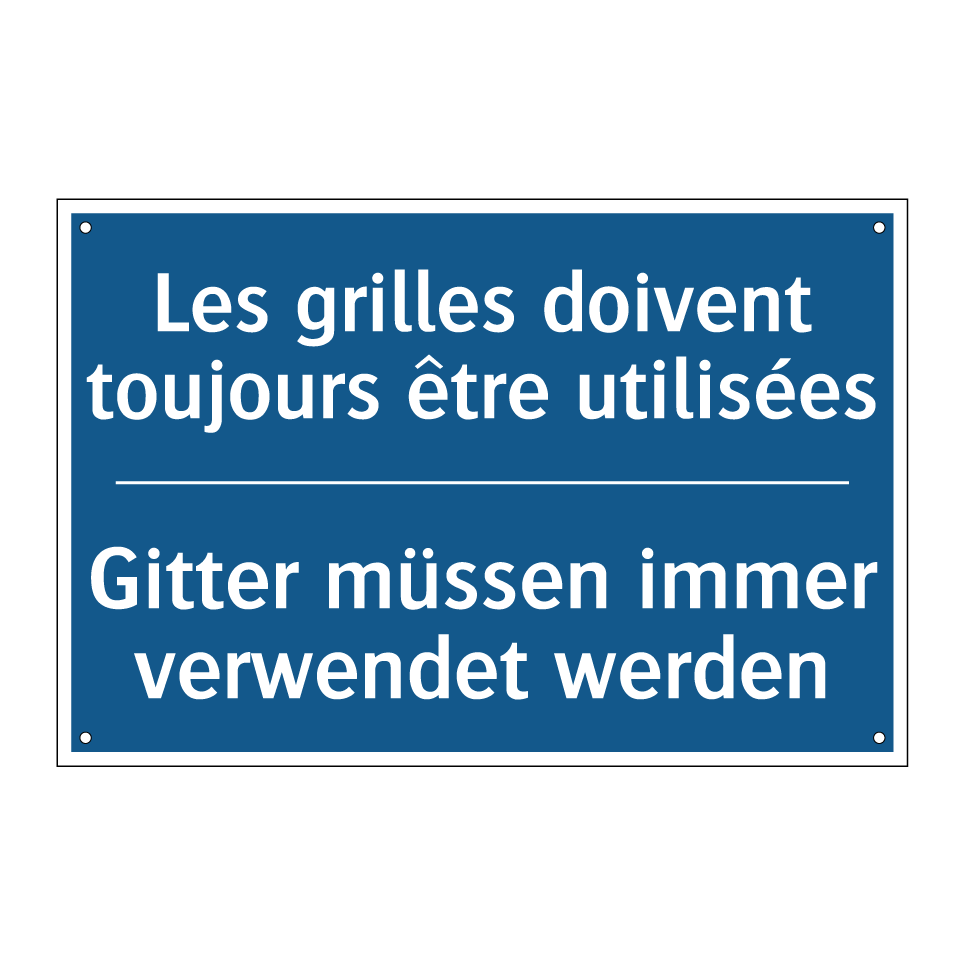 Gitter müssen immer verwendet /.../ - Les grilles doivent toujours être /.../