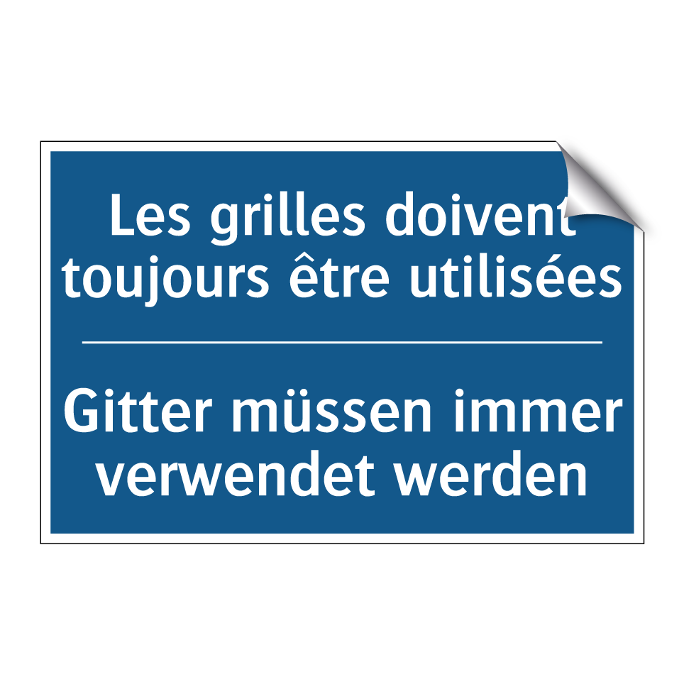 Gitter müssen immer verwendet /.../ - Les grilles doivent toujours être /.../