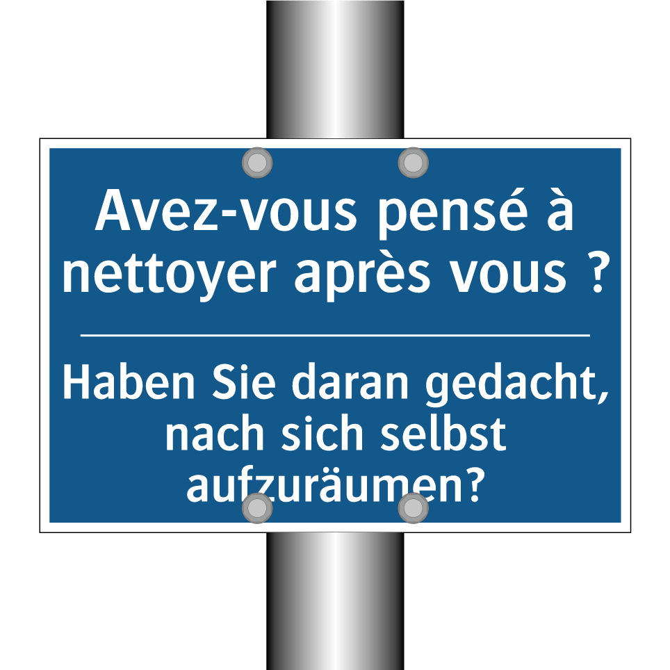 Haben Sie daran gedacht, nach /.../ - Avez-vous pensé à nettoyer après /.../