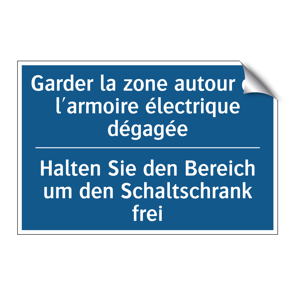 Halten Sie den Bereich um den /.../ - Garder la zone autour de l'armoire /.../