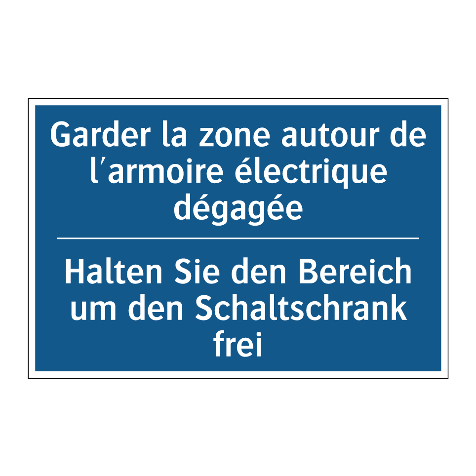 Halten Sie den Bereich um den /.../ - Garder la zone autour de l'armoire /.../