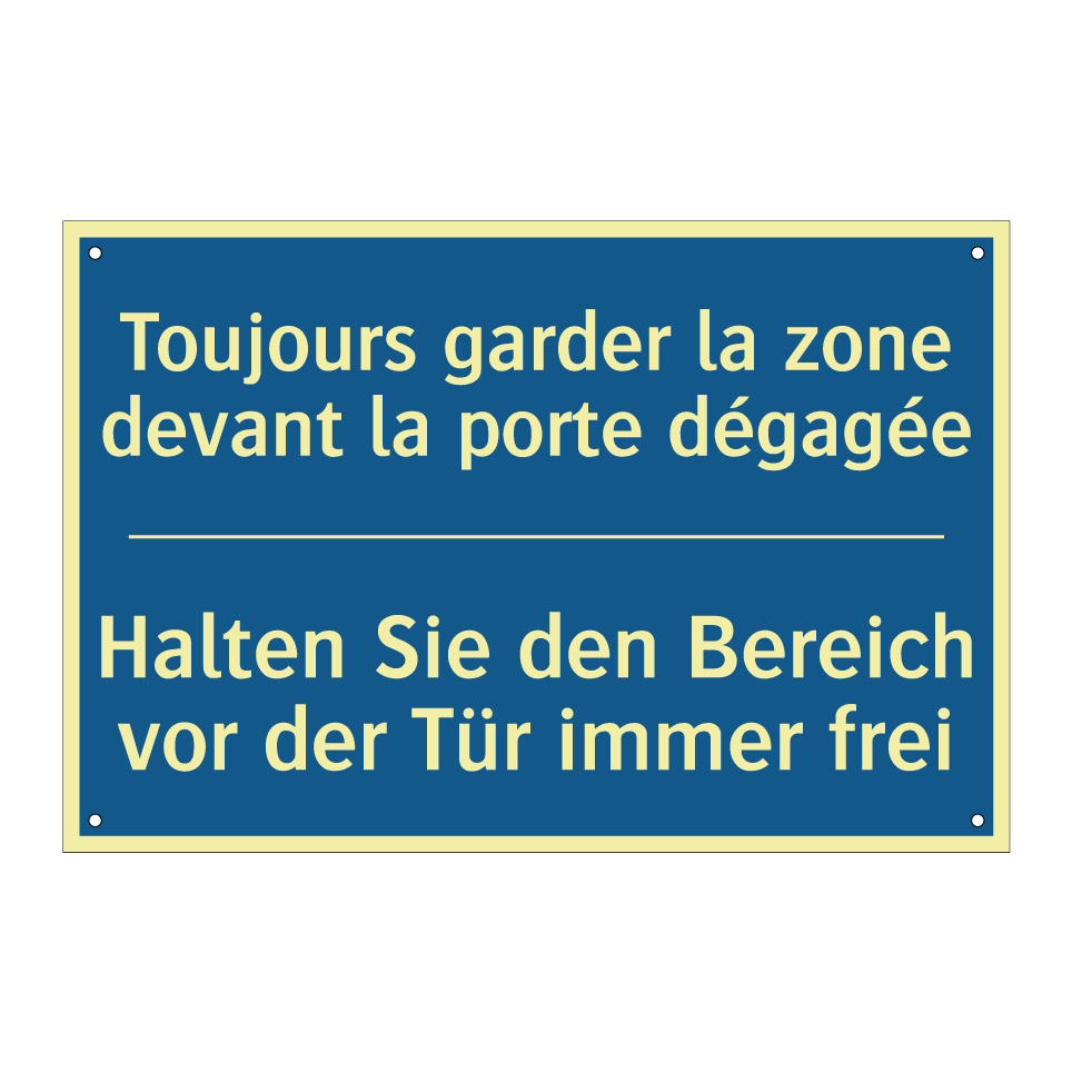 Halten Sie den Bereich vor der /.../ - Toujours garder la zone devant /.../