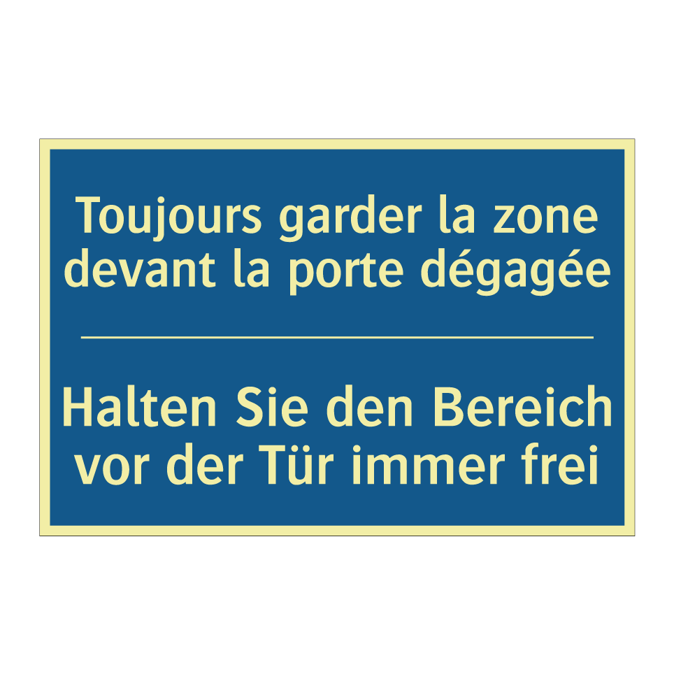 Halten Sie den Bereich vor der /.../ - Toujours garder la zone devant /.../
