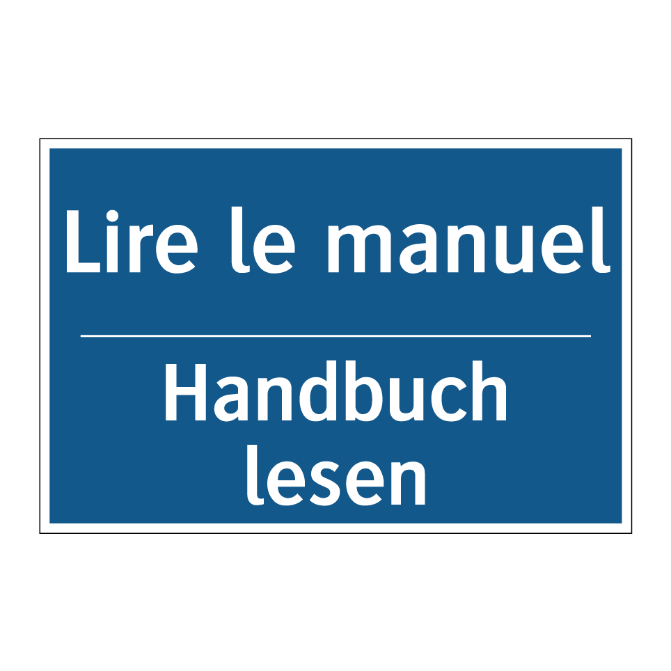 Handbuch lesen - Lire le manuel