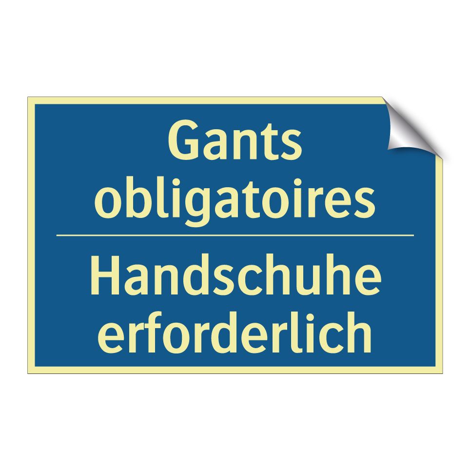 Handschuhe erforderlich - Gants obligatoires