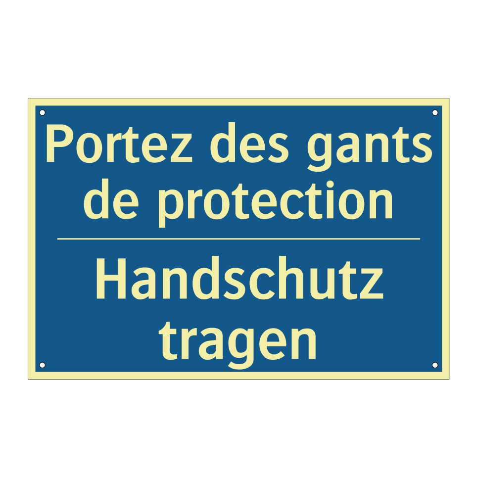 Handschutz tragen - Portez des gants de protection