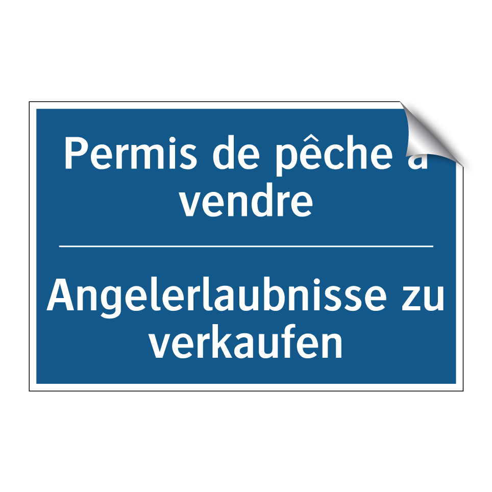 Angelerlaubnisse zu verkaufen - Permis de pêche à vendre