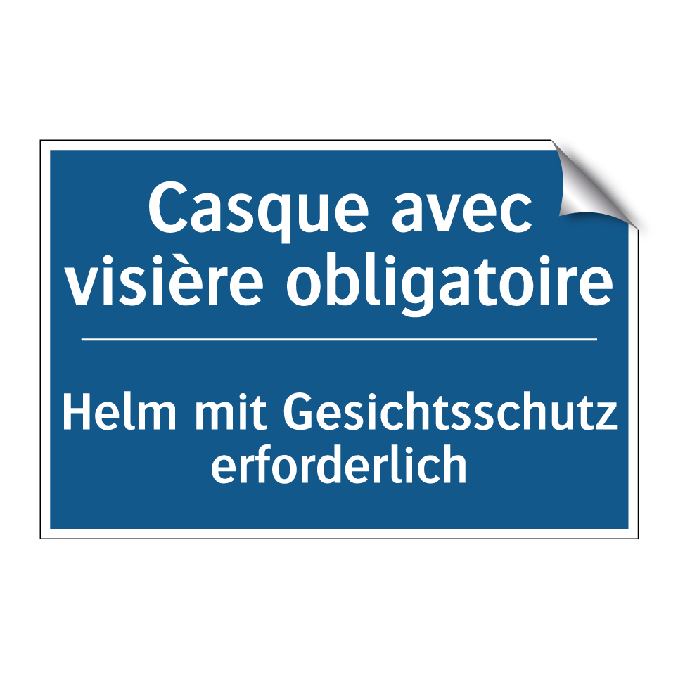 Helm mit Gesichtsschutz erforderlich /.../ - Casque avec visière obligatoire /.../