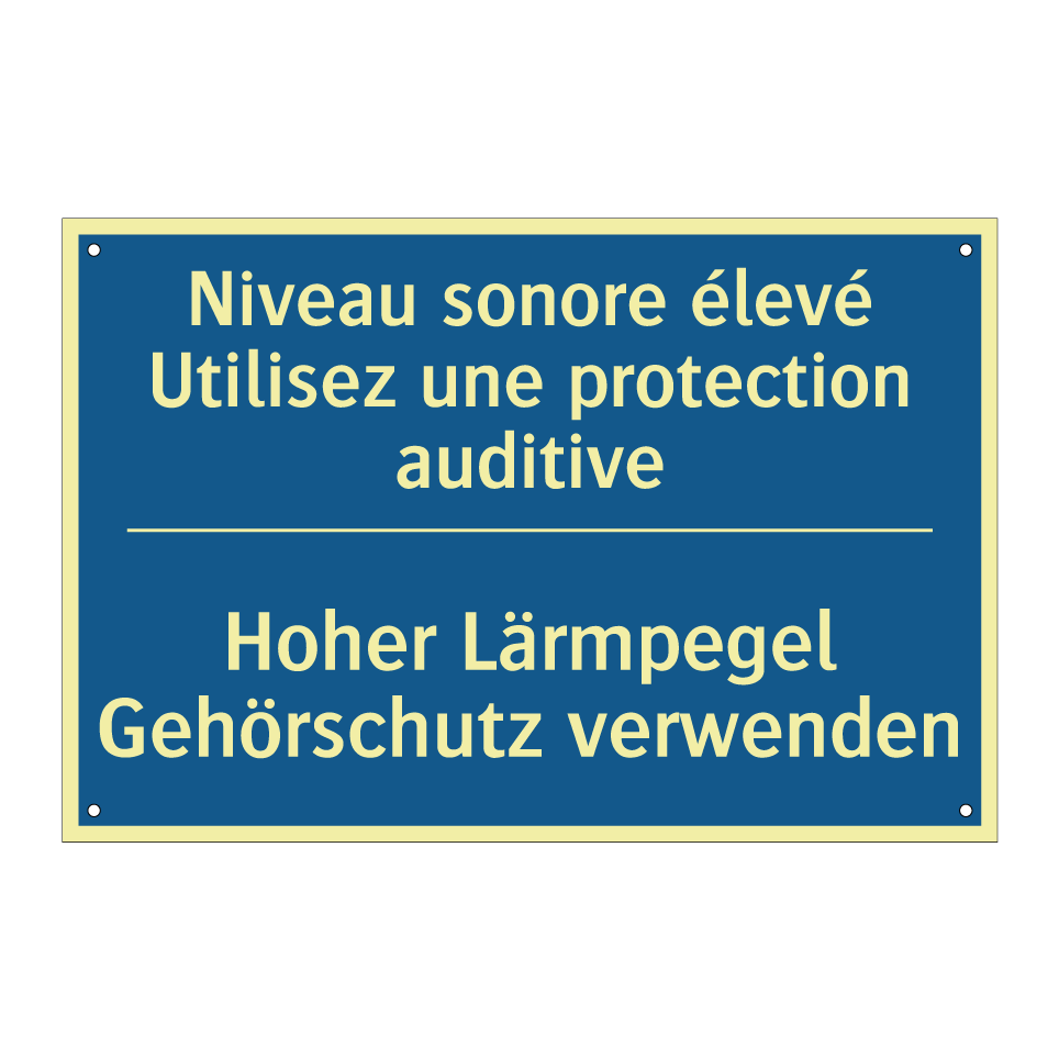 Hoher Lärmpegel Gehörschutz verwenden /.../ - Niveau sonore élevé Utilisez une /.../