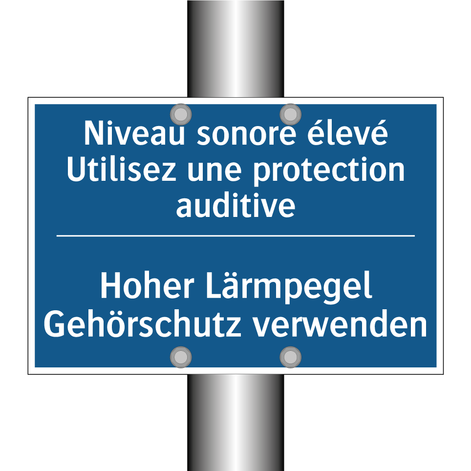Hoher Lärmpegel Gehörschutz verwenden /.../ - Niveau sonore élevé Utilisez une /.../