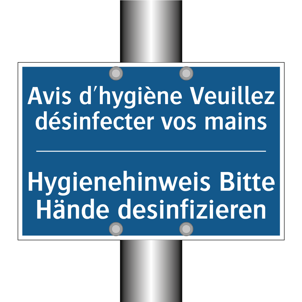 Hygienehinweis Bitte Hände desinfizieren /.../ - Avis d'hygiène Veuillez désinfecter /.../